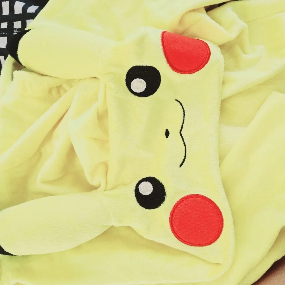 Pokémon Pikachu Kids Halloween Costume Hooded Jumpsuit Size 10-12